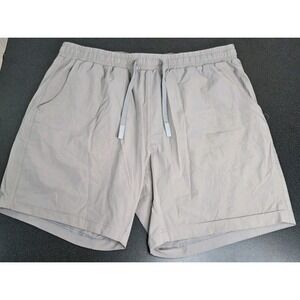 Bear Bottom Men L Swim Elastic Waist 7" Shorts Lined Beige Beach Outdoor